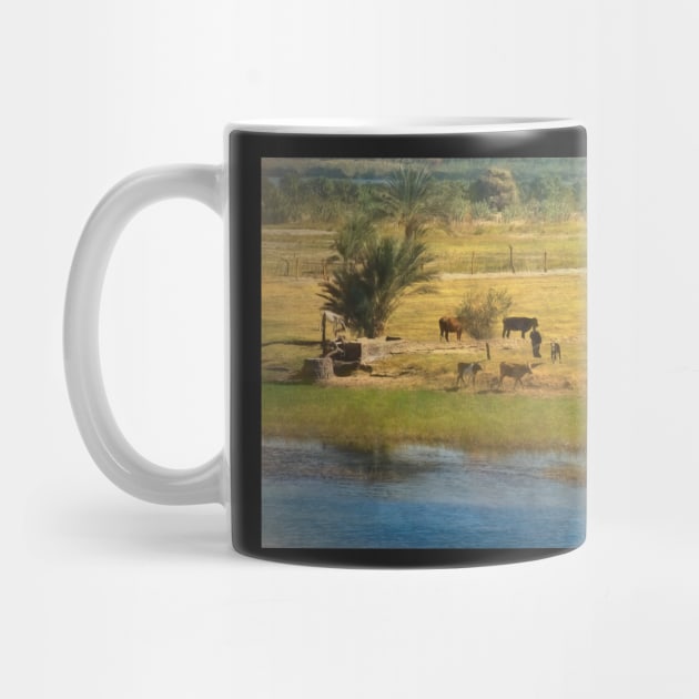 A River Nile Island With Cattle by IanWL